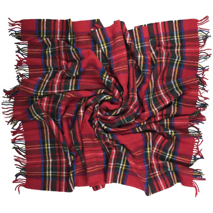 Prince of Scots - Wholesale Throw Blanket - Highland Tweeds Wool Fluffy Throw - Royal Stewart1