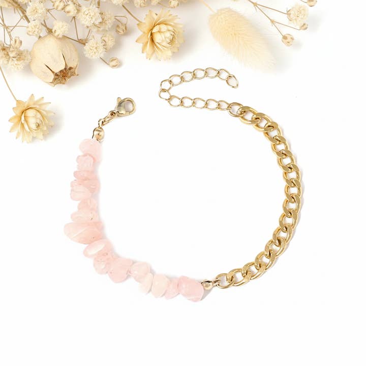 Rosenquarzsteinarmband für den Großhandel von Produtos Namasté