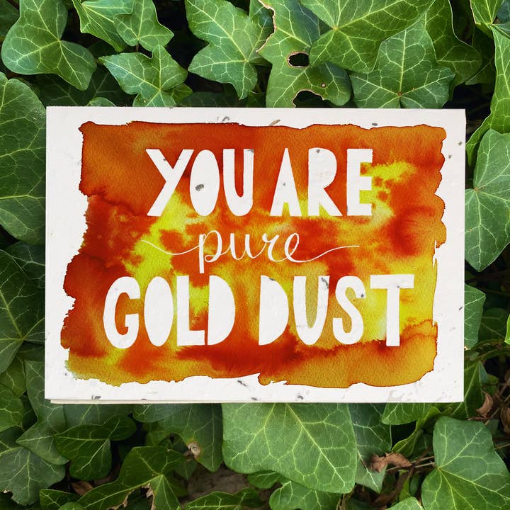 Biglietto d'auguri con semi ecologico piantabile in polvere d'oro per la vendita all'ingrosso da parte di Loop Loop