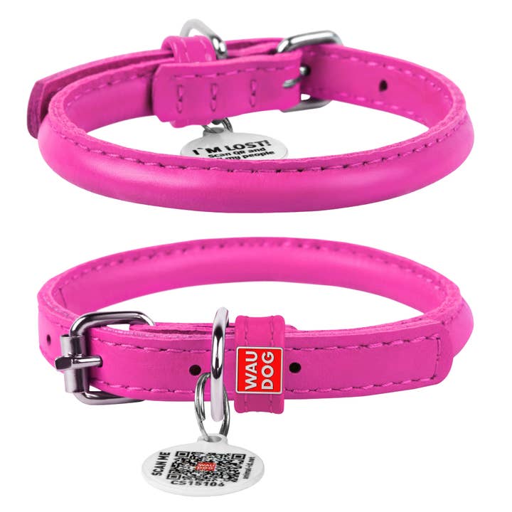 WAUDOG - Wholesale Pet Collar - Dog - Glamour Reinforced Rolled Leather Collar With Metal Clasp4