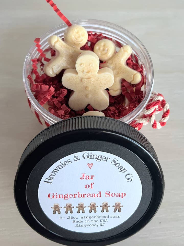 Gingerbread mini soap jar gift, Gingerbread soap, Soap gift for wholesale by Brownies&Ginger Soap Co