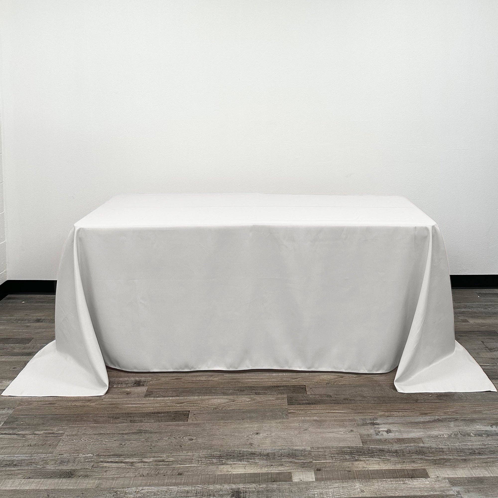 YOUR CHAIR COVERS - Wholesale Tablecloth - 90 x 132 inch Polyester Rectangular Tablecloth White1