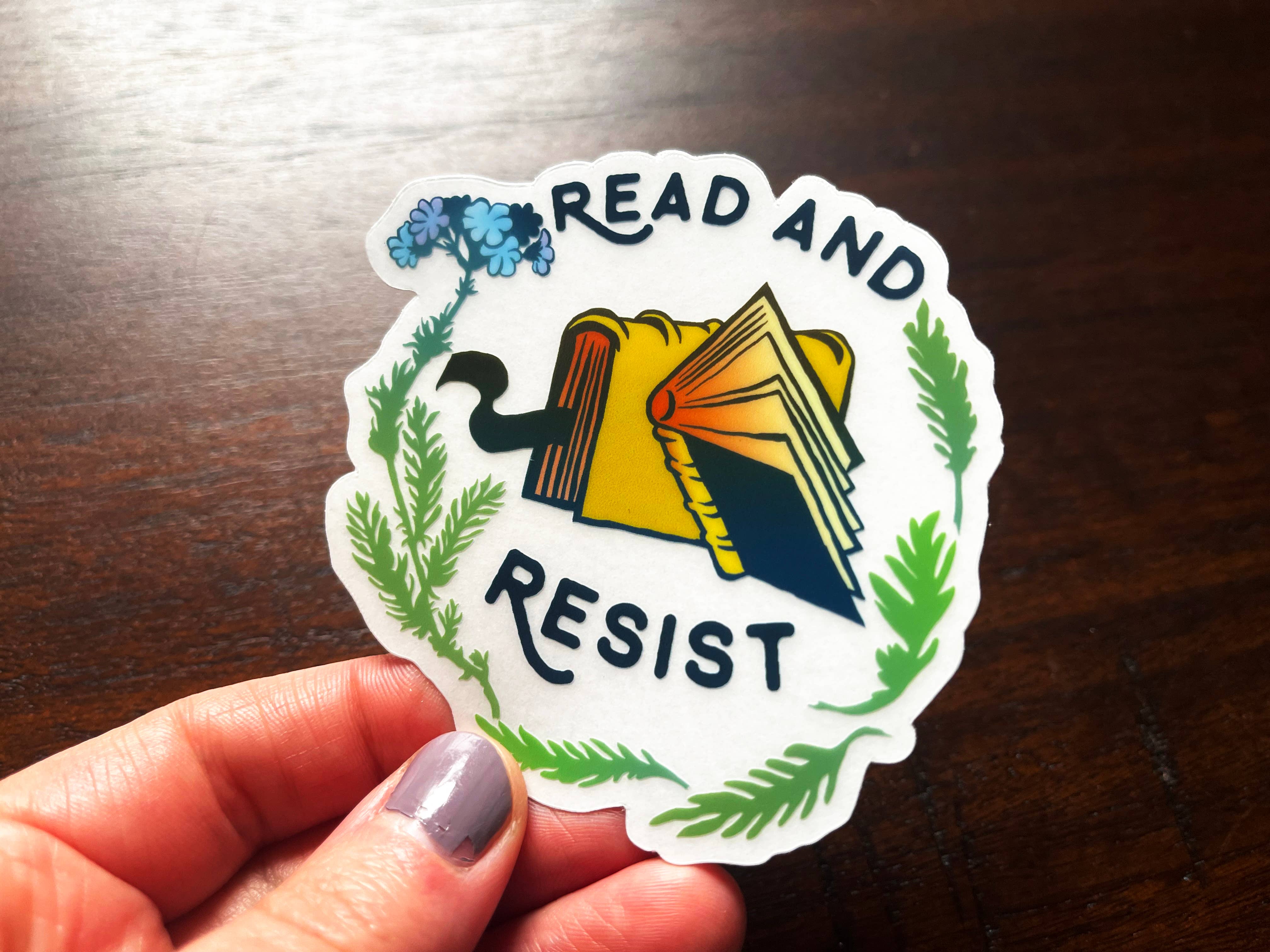 Fabulously Feminist - Wholesale Sticker - Read And Resist: Vinyl Sticker1