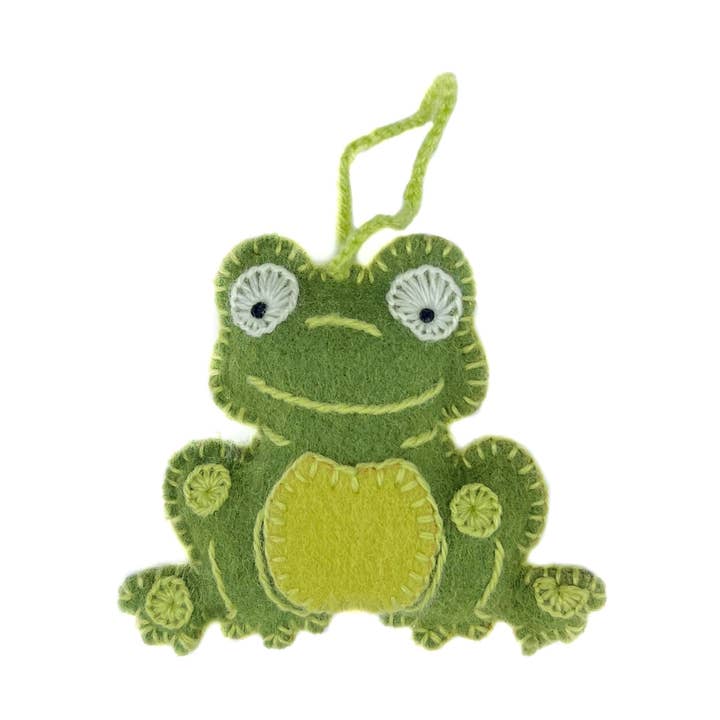 Frog Embroidered Wool Christmas Ornament for wholesale by Ornaments 4 Orphans