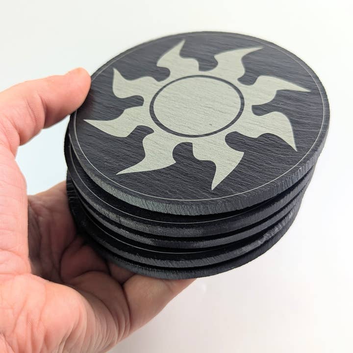 Chikai Shop – wholesale Coasters – MTG Mana coaster set of 5 in Slate, Magic: The gathering1