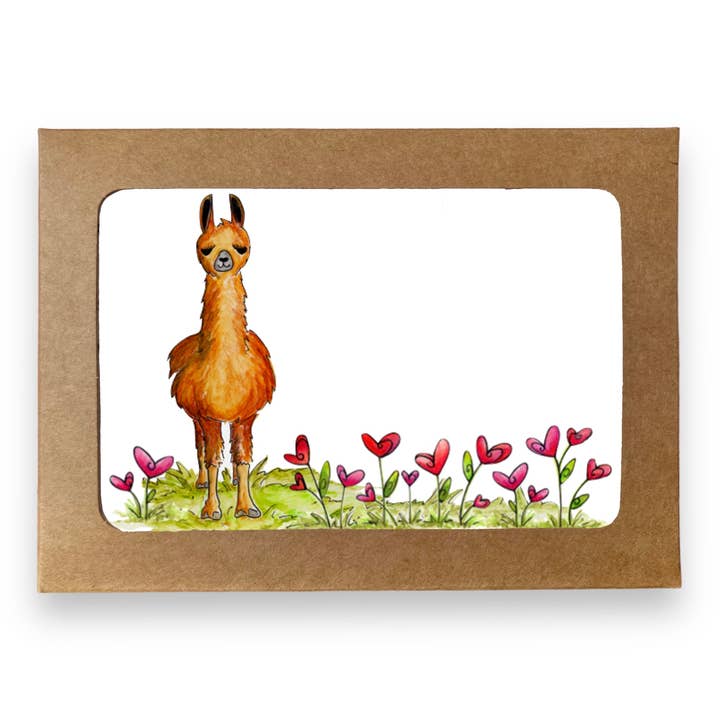 Llama Boxed Blank Note Cards | Llama Stationery Cards for wholesale by Whimsicals Paperie