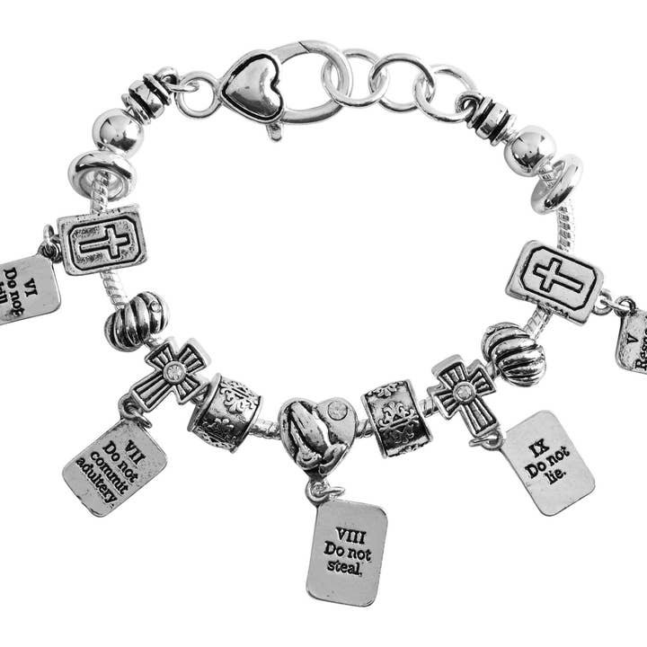 Magnolia - Wholesale Charm/Dangle Bracelet - Bracelet 10 Commandments Silver-Plated2