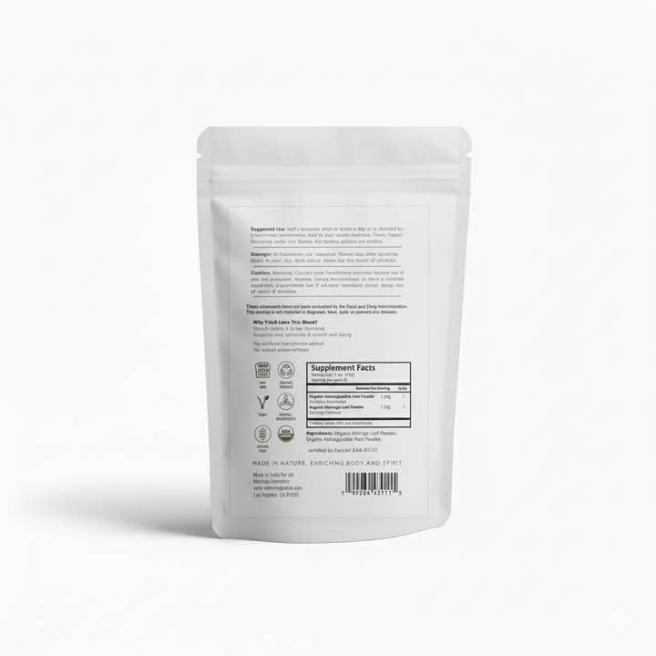 All Moringa - Wholesale Protein/Superfood Powder - Organic Moringa & Ashwagandha Powder – Adaptogenic Superfood blend for Stress & Energy 4oz USDA Organic, Non-GMO1