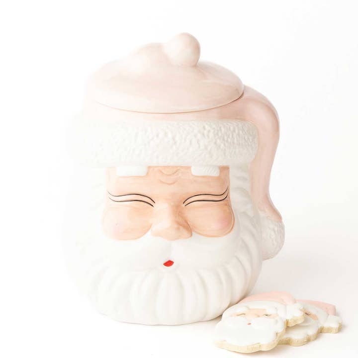 Pink Santa Cookie Jar for wholesale by 8 Oak Lane