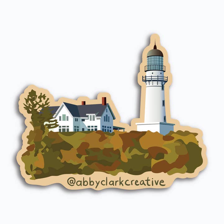 Two Lights State Park Maine 3x4 Sticker for wholesale by Abby Clark Creative