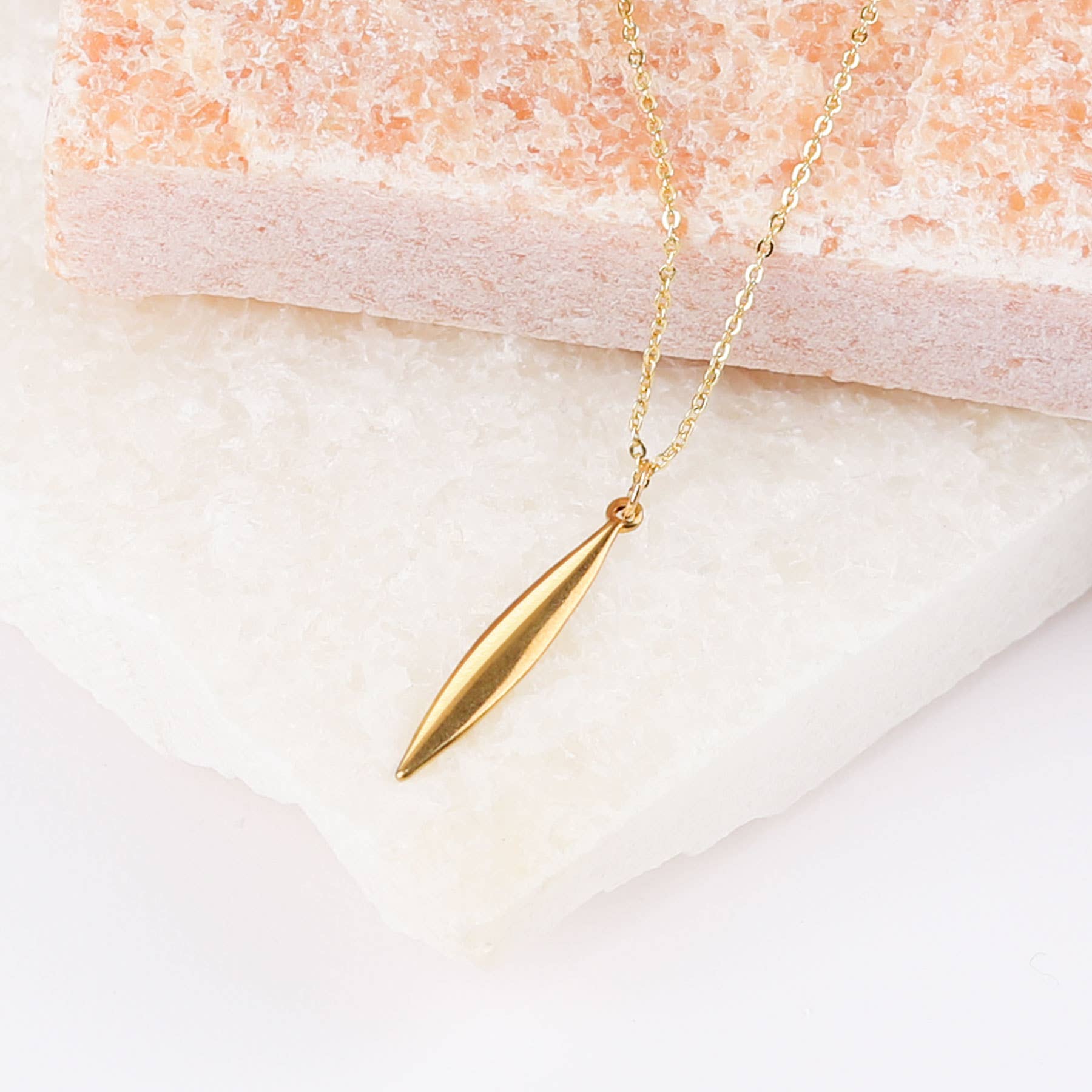 Less is More - Wholesale Pendant/Charm Necklace - Pre-order Needle Necklace (Gold)2