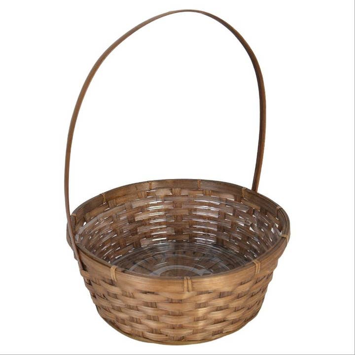 Bamboo Basket Floral Accessories Containers with Liner-12" for wholesale by SWS BASKETS AND HOME DECOR