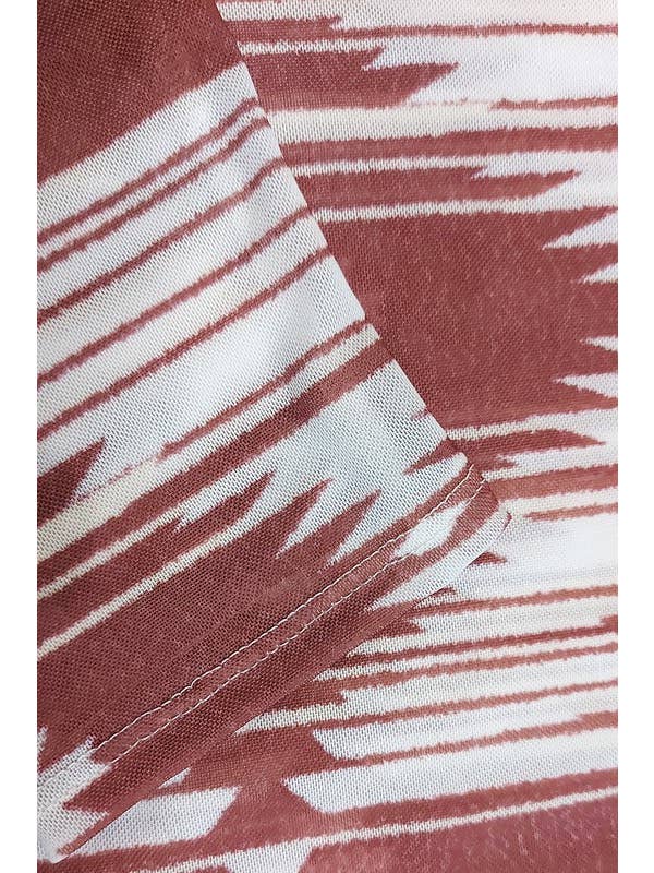 MOCHA AV1230-JOEY GEO PRINT MOCK NECK MESH TOP for wholesale on Faire5