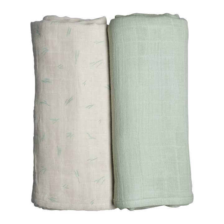 Swaddles de musselina de algodão - Coastal - 2 unidades por atacado de Litto Things