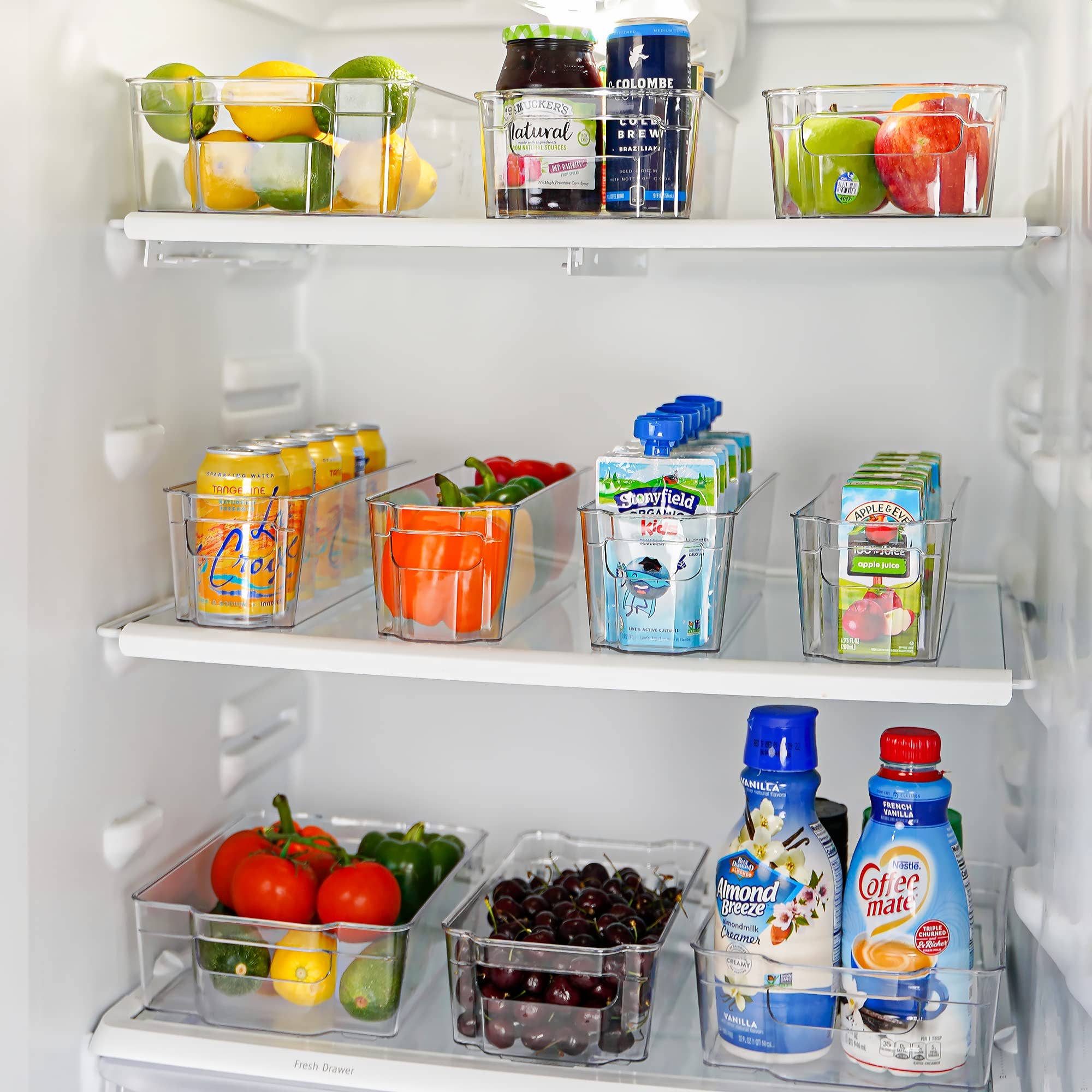 Zulay Kitchen – wholesale Förvaring/Arrangör för kök – Tranparenta förvaringslådor för kylskåp, 4-pack4