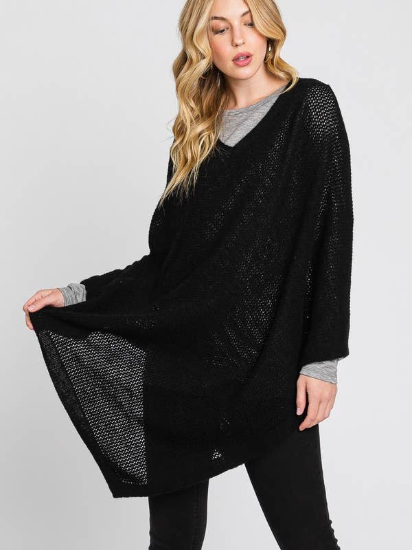 Shop Neighbors - Wholesale Poncho - Women's - SOLID LOOSE KNIT PONCHO10