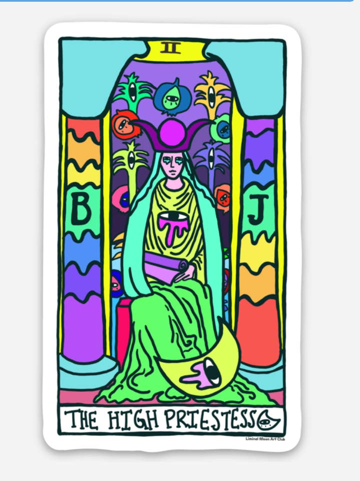 The High Priestess Tarot Sticker for wholesale by Liminal Moon Art Club