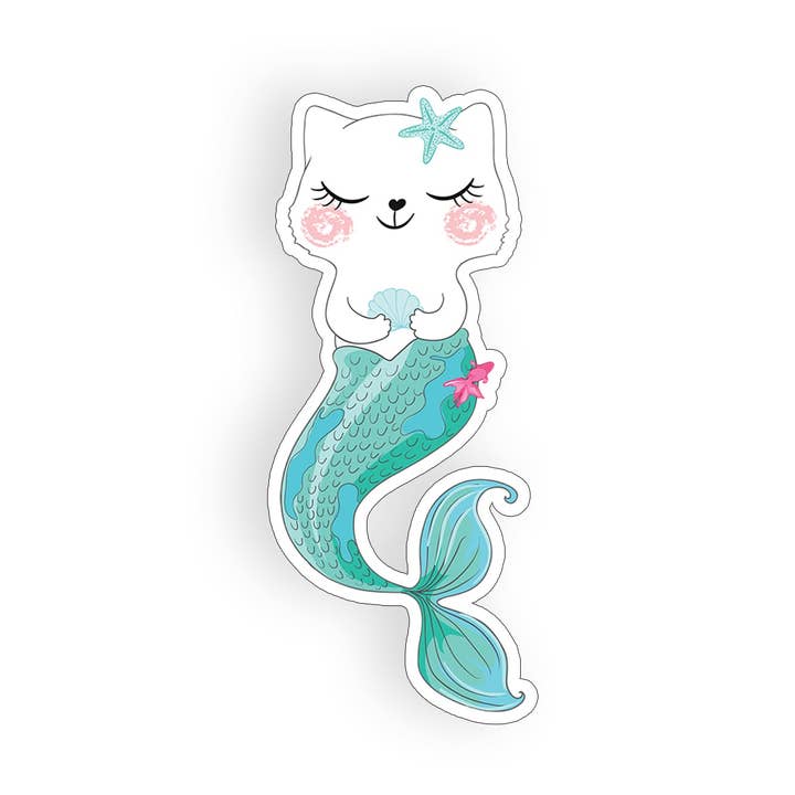 Cat Mermaid Sticker for wholesale by Real Sticky