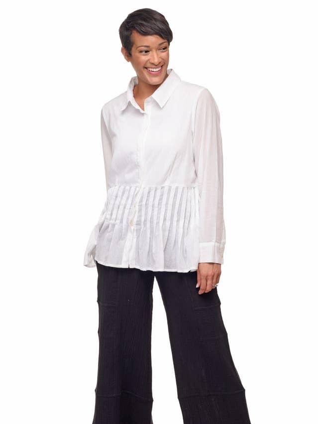 CV1158 Gala Blouse in White* for wholesale by Tulip Clothing