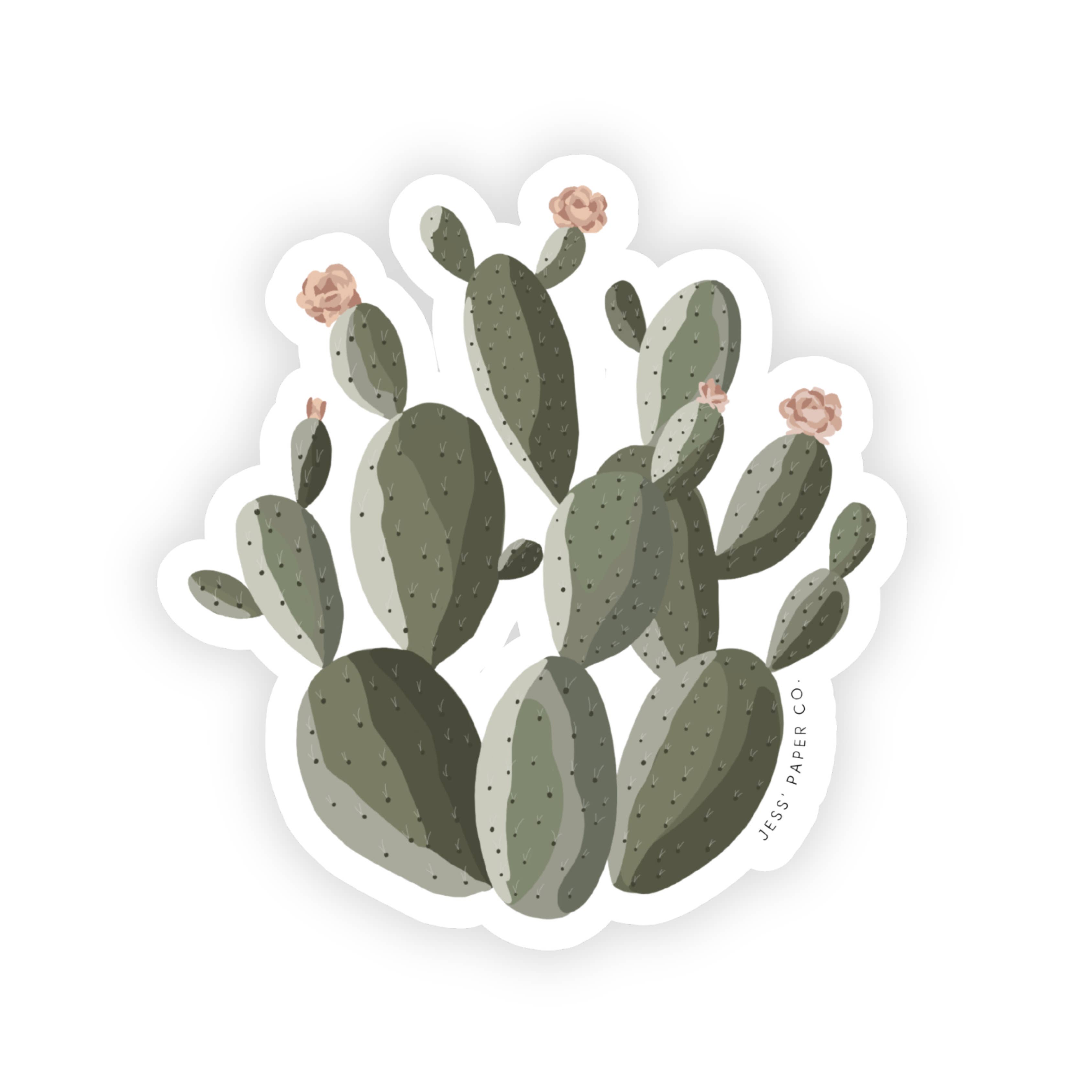 Jess' Paper Co. - Wholesale Sticker - Prickly Pear Cactus Sticker