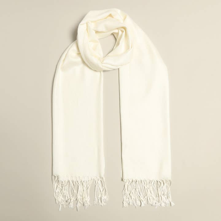 Fashion City - Wholesale Scarf – Women's - Plain Pashmina Shawl Scarf Wrap with Fringes