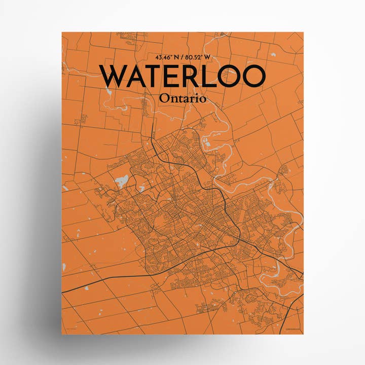 OurPoster.com - Wholesale Poster - Waterloo City Map Poster108