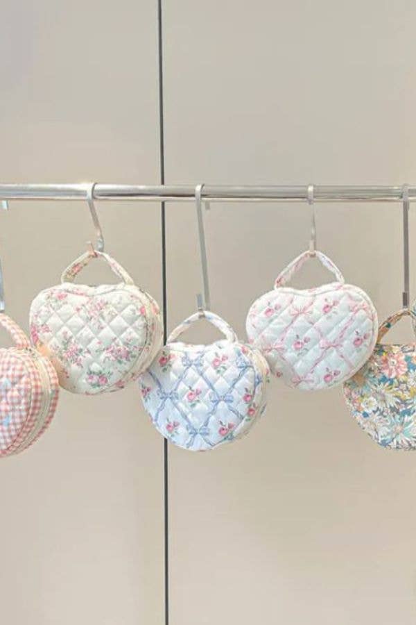 Blue Floral Coquette Heart Shaped Bag for wholesale on Faire2