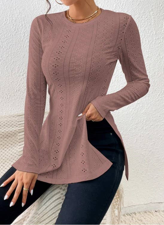 HIDDENBRAND - Wholesale Knit Top - Women's - Solid color jacquard fashion casual undershirt3