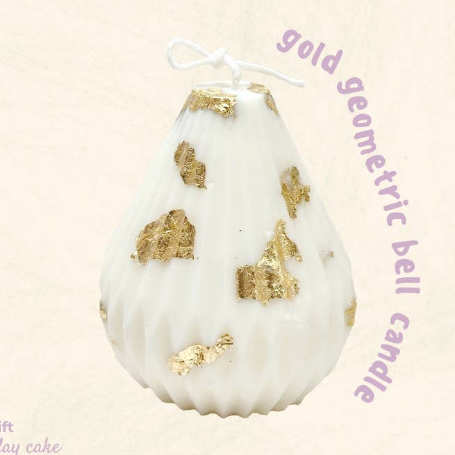 CNDLNYC | Bougie en forme de cloche géométrique dorée pour la vente par CNDLNYC