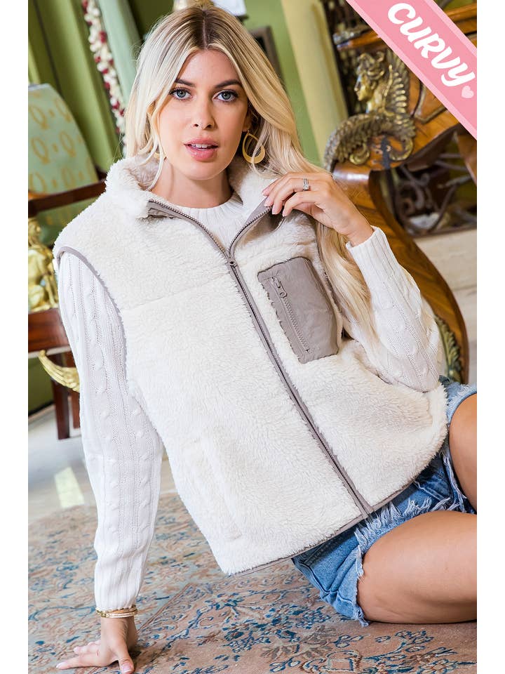 Sweet Lovely by Jen - Wholesale Outerwear Vest - Women's - SW459PL SHERPA VEST12