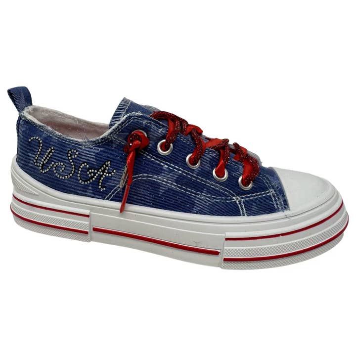 AMAN USA -Denim & Ribbons with our classic platform sneaker for wholesale by Very G