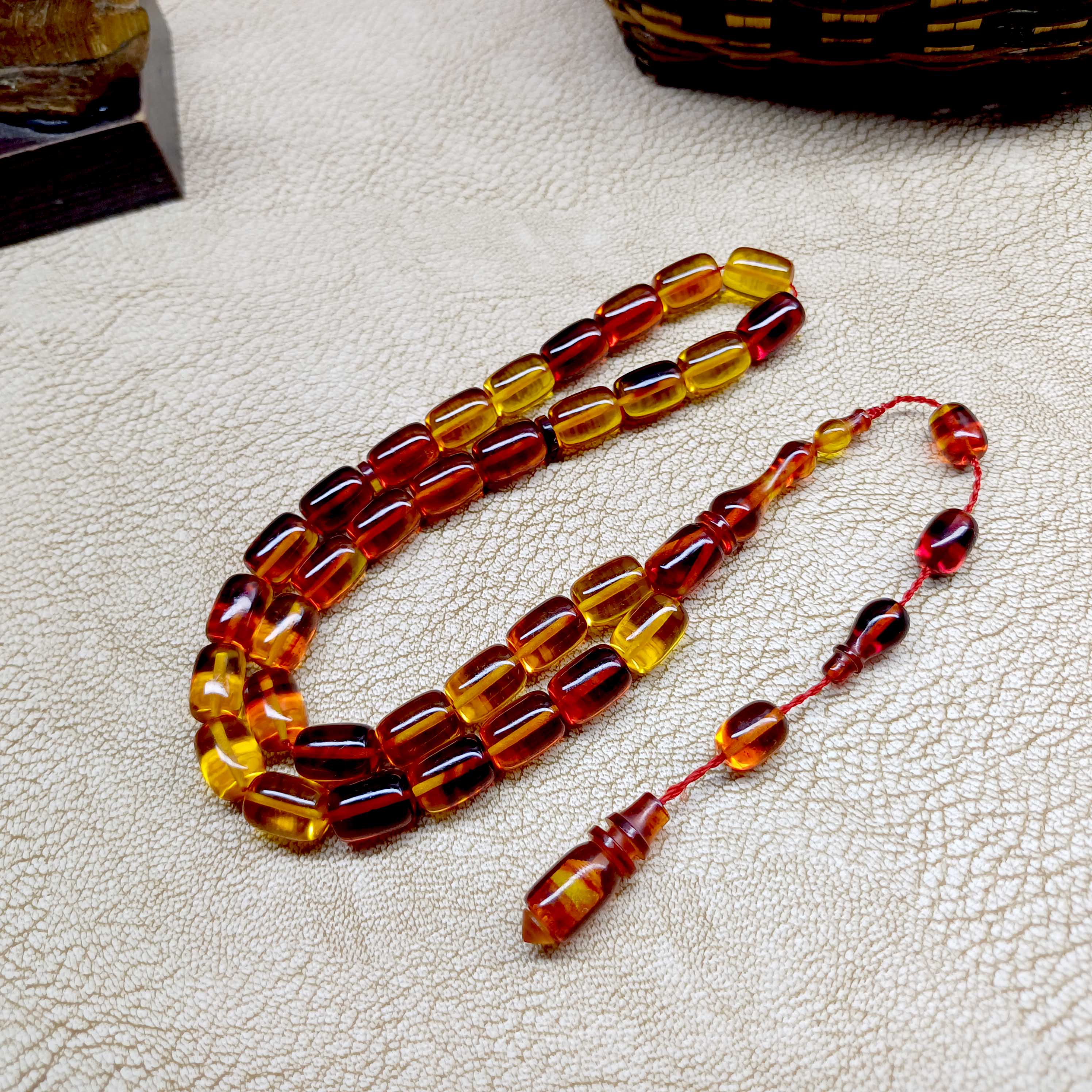 Aladdin - Wholesale Prayer Beads Necklace - Selderesi | Darabaci Design Fire Amber Tasbih3