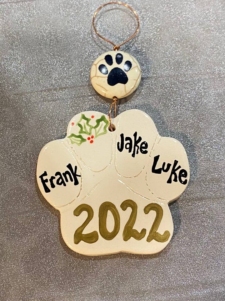 Dog Paw Ornament for wholesale by Melony Designs
