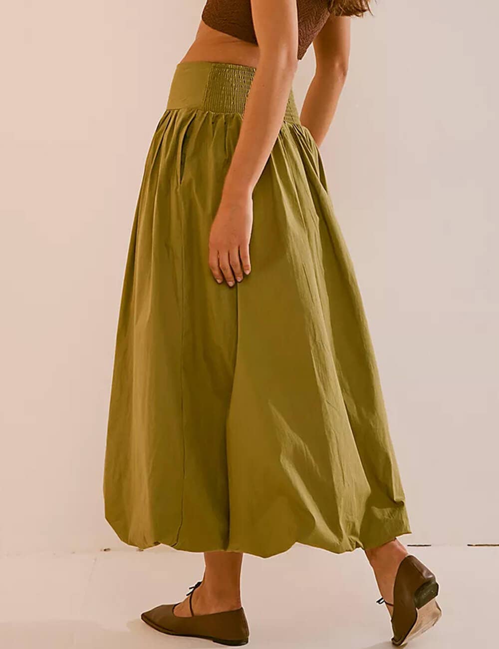 Sweetkama – Großhandel Rock – Damen – Einfarbiger Damenrock mit weitem Bund SKS5107