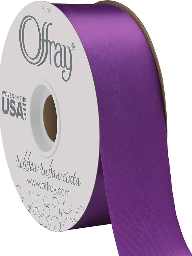 Double-Face Satin Regal Purple 1-1/2" x 50 Yards for wholesale by Berwick Offray Ribbon