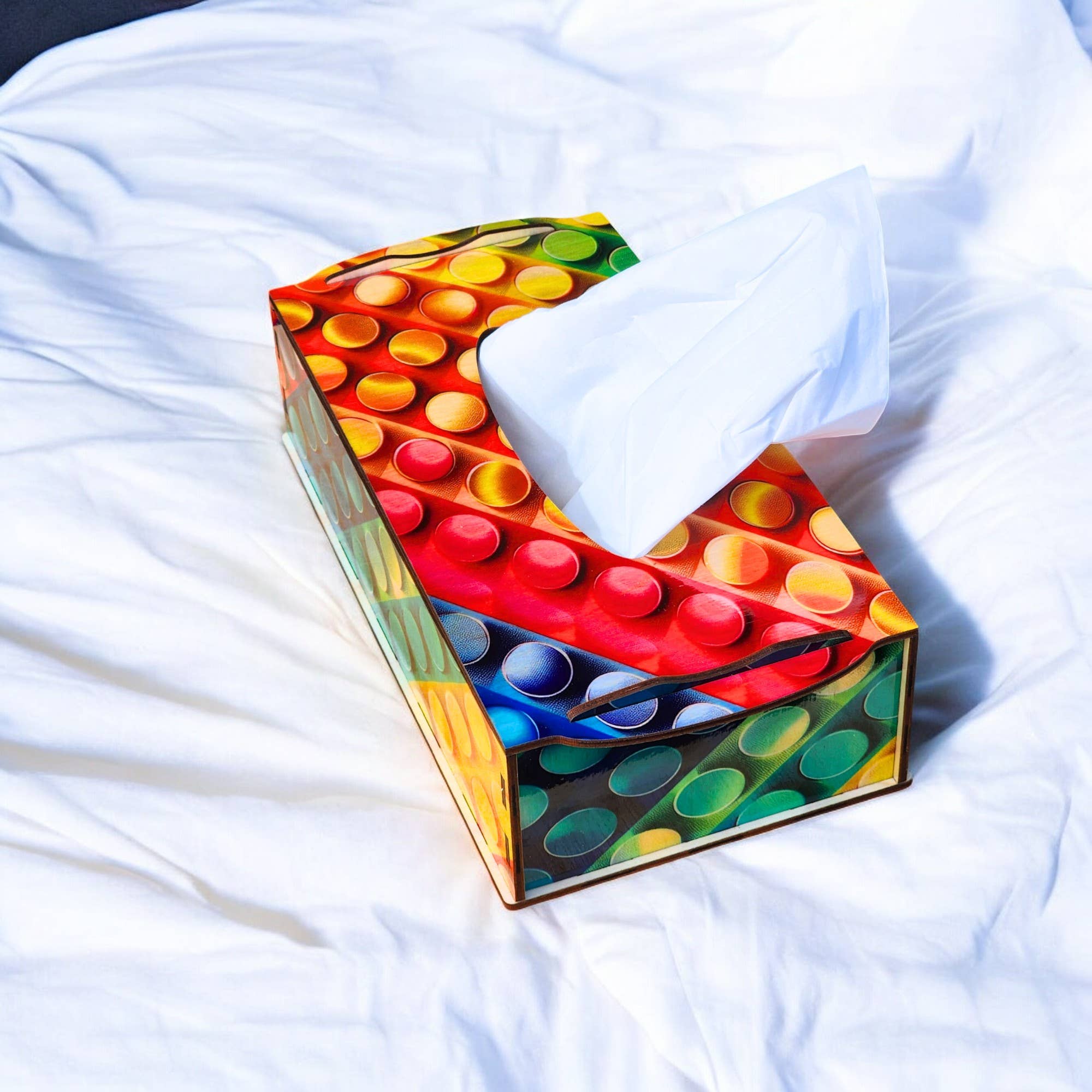 BoisMagique - Wholesale Tissue Box - Wooden Tissue Box - Color Bubbles