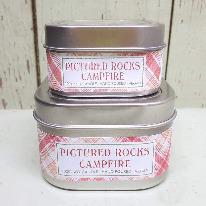 Green Daffodil Bath & Body - Wholesale Jar/Filled Candle - Pictured Rocks Campfire Soy Candle in Large Tin - Michigan3