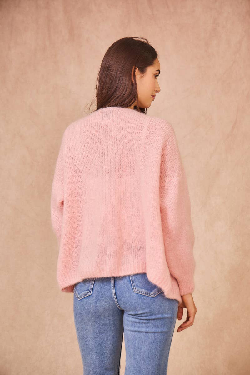 Calie Paris – Großhandel Strickpullover – Damen – Offene Mohair-Mischung Strickjacke3