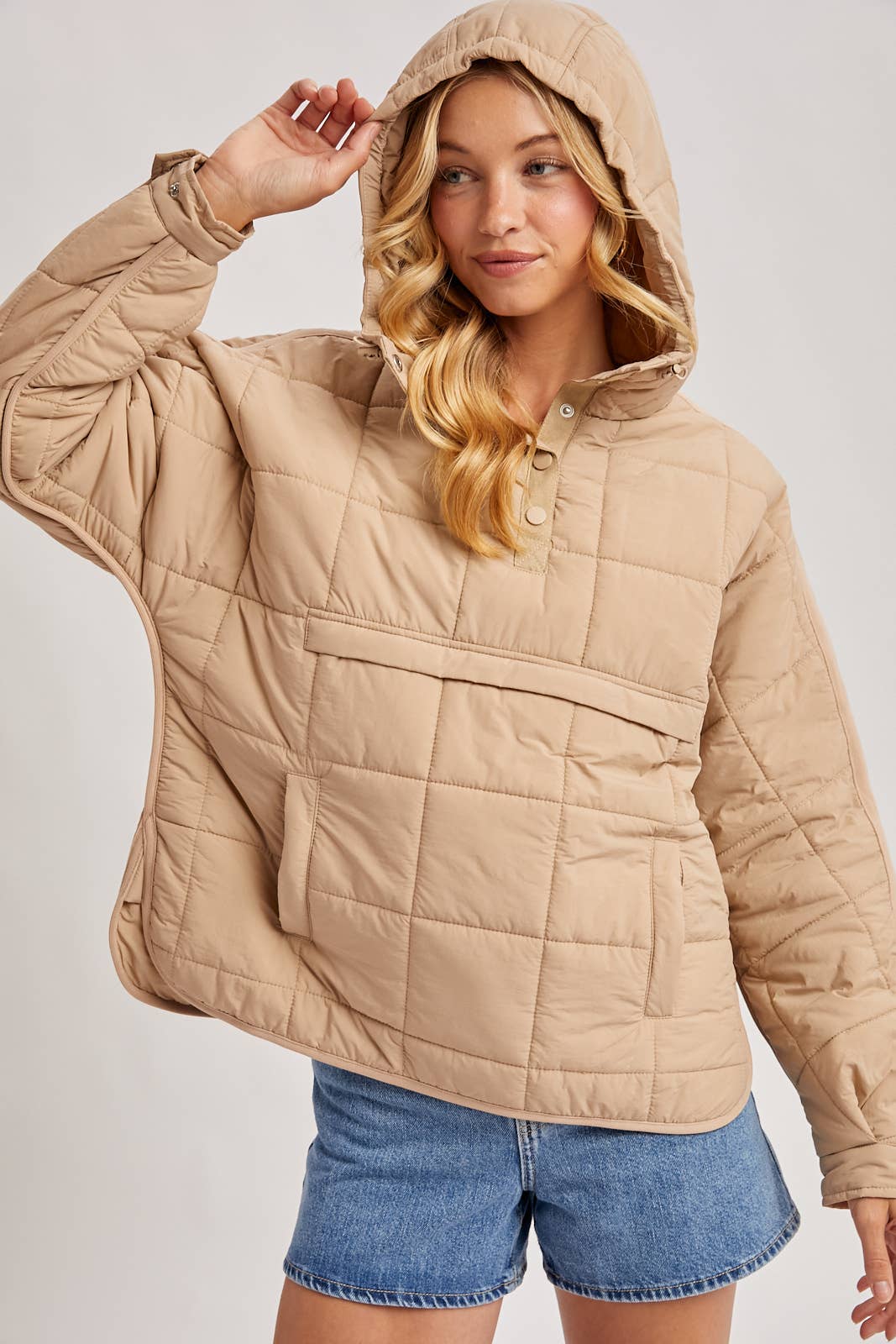 Bluivy - Vente Doudoune – femme - VESTE À CAPUCHE MATELASSÉE ENFILABLE7