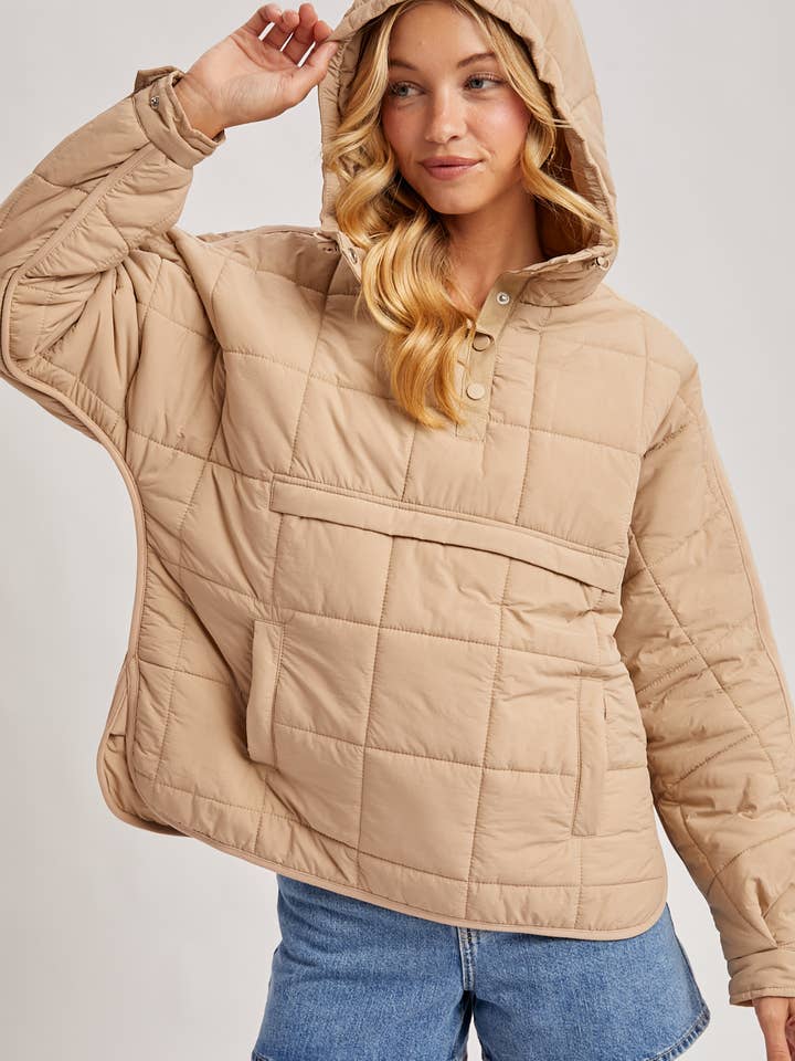Bluivy - Wholesale Puffer jacket – Women’s - QUILTED PUFFER HOODED PULLOVER JACKET7