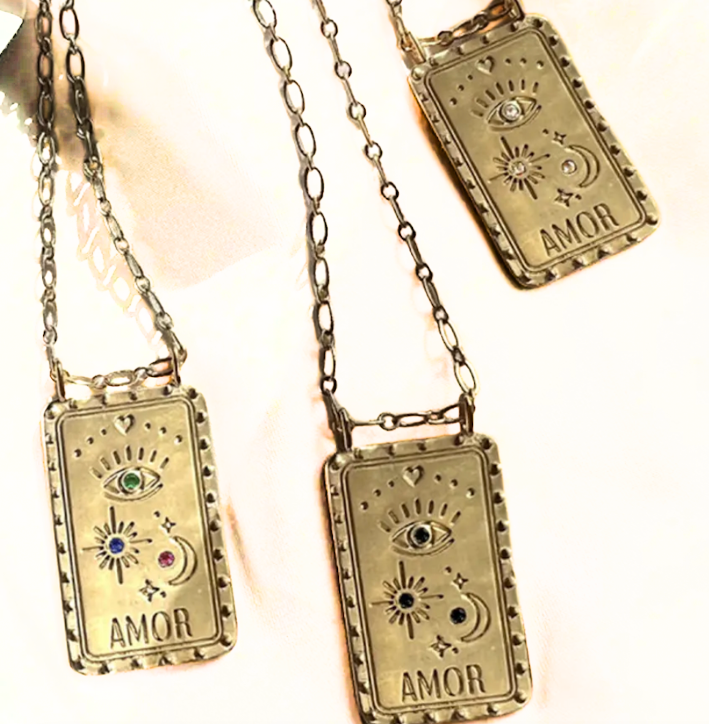 HoopLa – wholesale Pendant/charm necklace – Amor Talisman Evil Eye Necklace rhinestone14K gold9