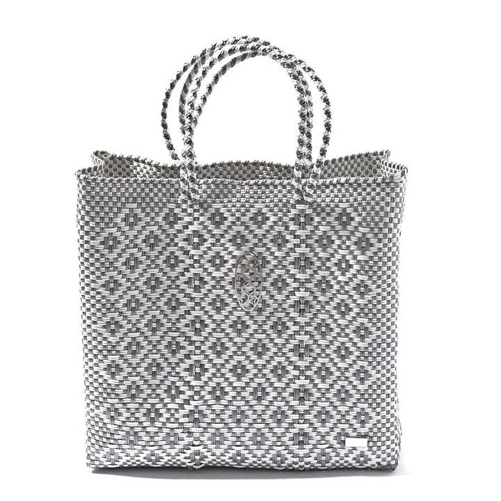 MEDIUM SILVER AZTEC TOTE BAG for wholesale by Lola's Bag by Georgina Herrera