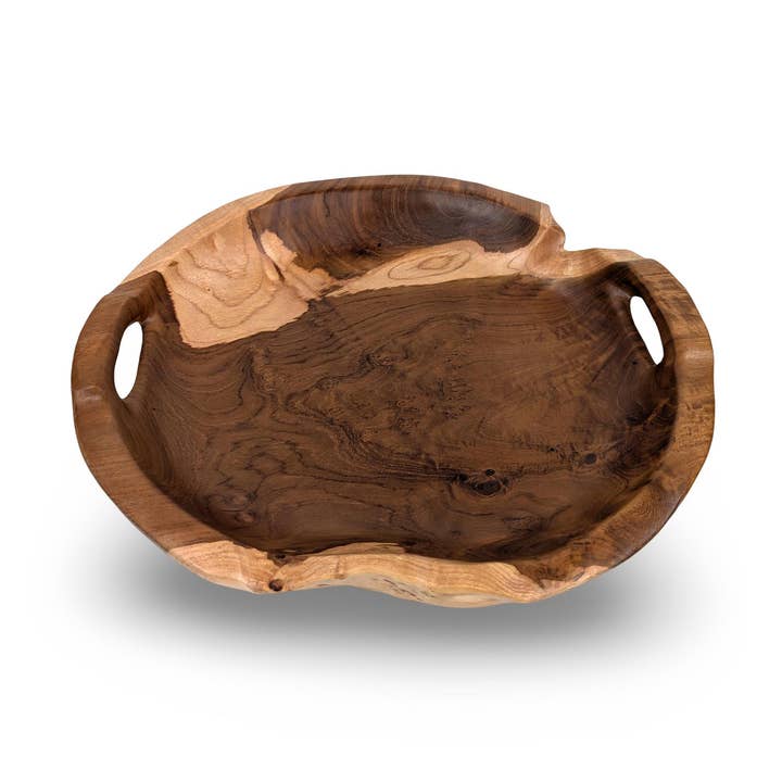 CUENCO DE TECA PRIMITIVO, Cuenco de Ensalada de Madera, Cuenco Centro de Mesa de Madera, Fruta Tallada a Mano para venta al por mayor de baligood