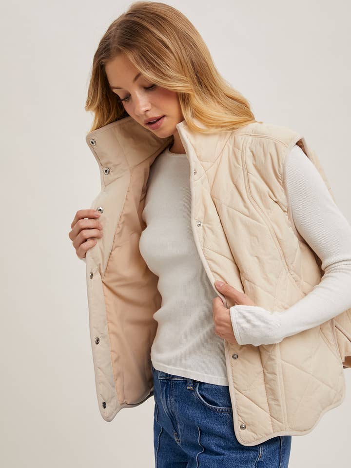 Bluivy - Vendita all'ingrosso Gilè imbottito - Donna - GILET IMBOTTITO TRAPUNTATO CON TASCHE5