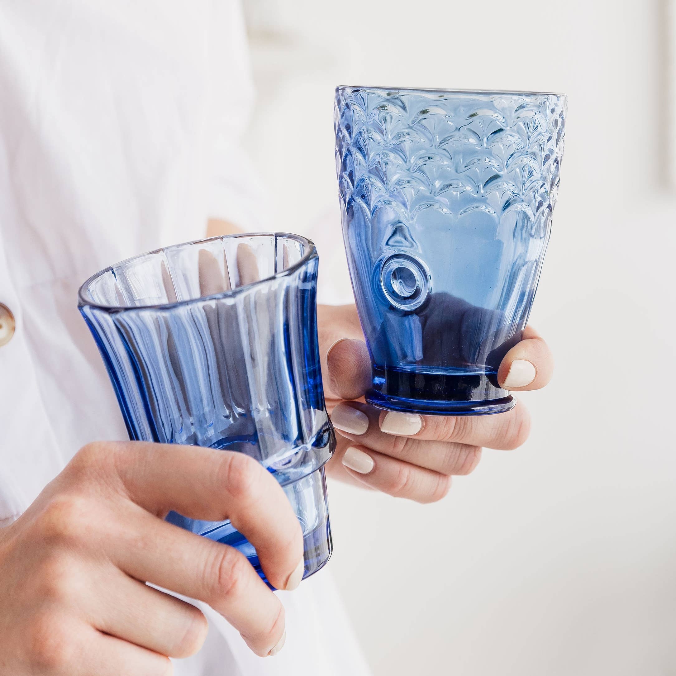UBERSTAR - Vente Verre/tasse - Verres empilables à poisson - Lot de 4 - Bleu4