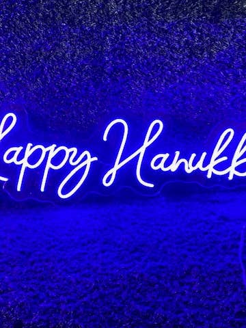Panneau LED « Joyeux Hanoukka » en néon pour la vente par Hanukkah Superstore