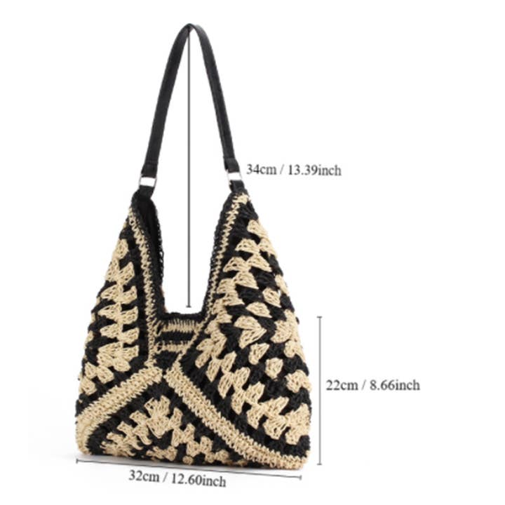 Wholesalesir - Wholesale Beach Bag - Fashionable Straw Woven Bag Vacation Commuting Shoulder Bag
