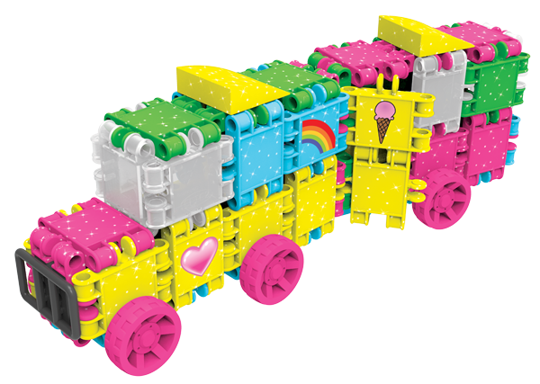 CLICS NV - Wholesale Building Set - Kids - Clics Bucket 8 in 1 - Glitter - made from recycled material5