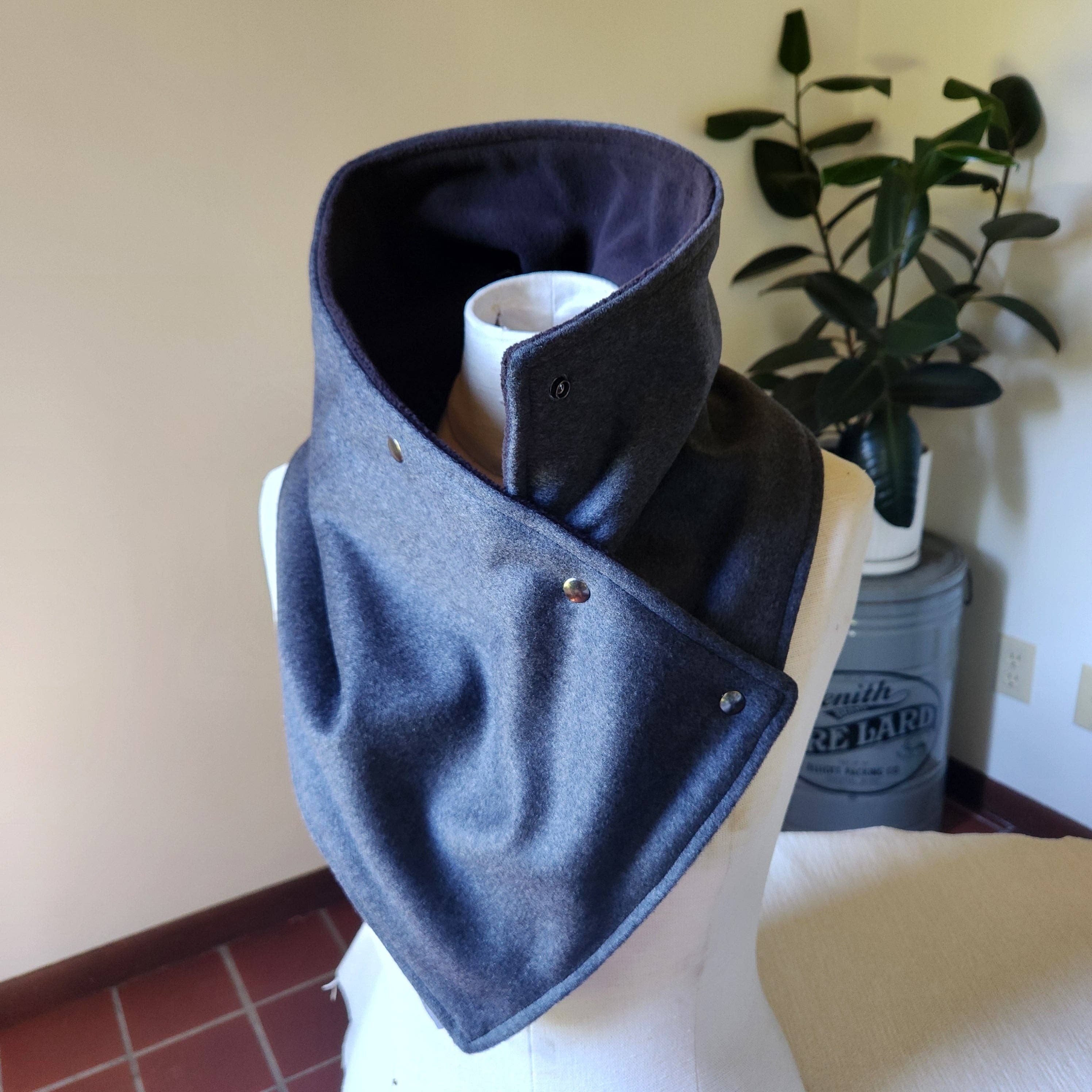 Grandma Skills - Wholesale Scarf - Women's - Snap Cowl-Charcoal Slim Fit3