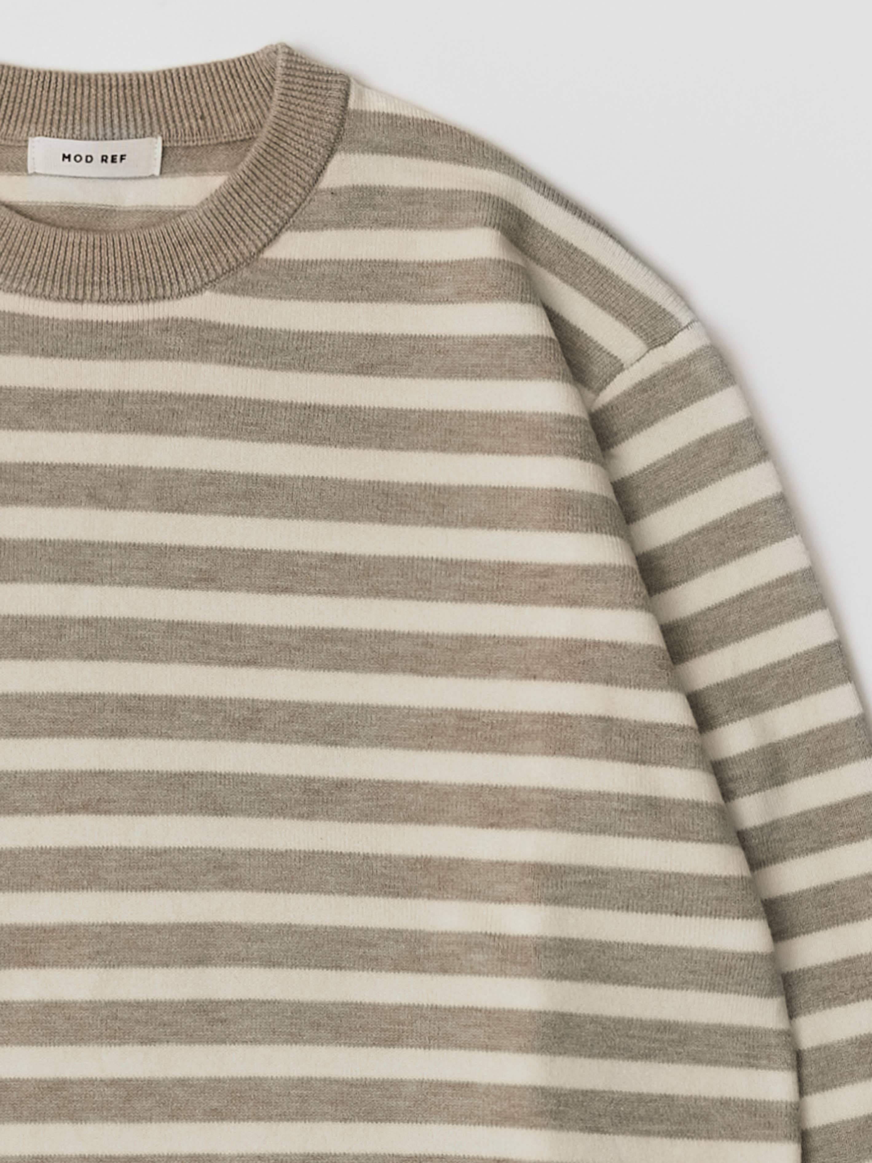 MOD REF - Wholesale Knit Sweater - Women's - The Klein Sweater | Striped Boyfriend Sweater14